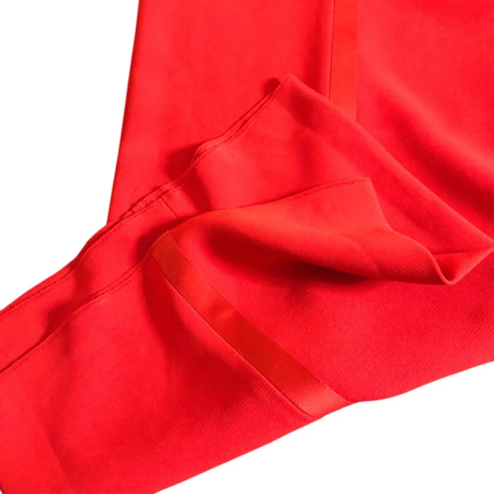 Marina Rinaldi Women's Red Tuxedo Stripe Trousers Pants Size 18 Made in Italy